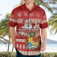 Tonga Christmas Hawaiian Shirt The Santa Coat of Arms with Ngatu and Snow Pattern LT03 - Polynesian Pride