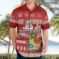 Tonga Christmas Hawaiian Shirt The Santa Coat of Arms with Ngatu and Snow Pattern LT03 - Polynesian Pride
