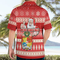 Tonga Christmas Hawaiian Shirt The Santa Coat of Arms with Ngatu and Snow Pattern LT03 - Polynesian Pride