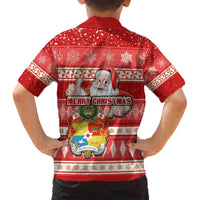 Tonga Christmas Hawaiian Shirt The Santa Coat of Arms with Ngatu and Snow Pattern LT03 - Polynesian Pride