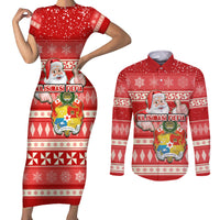 custom-tonga-christmas-couples-matching-short-sleeve-bodycon-dress-and-long-sleeve-button-shirts-the-santa-coat-of-arms-with-ngatu-and-snow-pattern