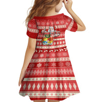 Custom Tonga Christmas Family Matching Off Shoulder Long Sleeve Dress and Hawaiian Shirt The Santa Coat of Arms with Ngatu and Snow Pattern LT03 - Polynesian Pride