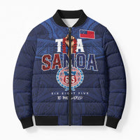 Custom Rugby Toa Samoa Bomber Puffer Jacket Champions Six Eight Five - Polynesian Pride