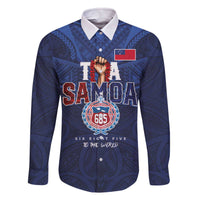 Custom Rugby Toa Samoa Family Matching Off The Shoulder Long Sleeve Dress and Hawaiian Shirt Champions Six Eight Five - Polynesian Pride