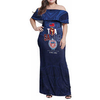 Custom Rugby Toa Samoa Family Matching Off Shoulder Maxi Dress and Hawaiian Shirt Champions Six Eight Five - Polynesian Pride