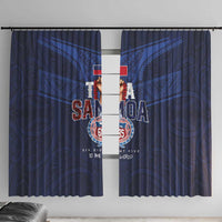 Rugby Toa Samoa Window Curtain Champions Six Eight Five - Polynesian Pride
