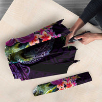 Hawaiian Plumeria and Hibiscus with Turtles Umbrella Polynesian Art Purple Color - Polynesian Pride