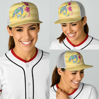 Hawaiian Tropical Plants Turtles Baseball Net Cap Watercolor Style - Polynesian Pride