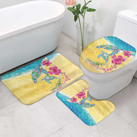 Hawaiian Tropical Plants Turtles Bathroom Set Watercolor Style - Polynesian Pride
