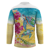 Hawaiian Tropical Plants Turtles Hockey Jersey Watercolor Style LT03 - Polynesian Pride
