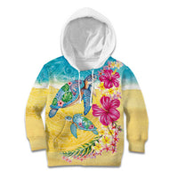 Hawaiian Tropical Plants Turtles Kid Hoodie Watercolor Style LT03 Hoodie Multicolor - Polynesian Pride