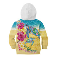 Hawaiian Tropical Plants Turtles Kid Hoodie Watercolor Style LT03 - Polynesian Pride