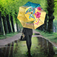 Hawaiian Tropical Plants Turtles Umbrella Watercolor Style - Polynesian Pride