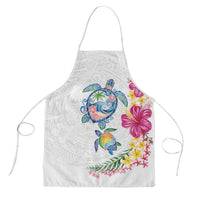 Hawaiian Abstract Art Turtles Apron with Plumeria and Hibiscus - Polynesian Pride