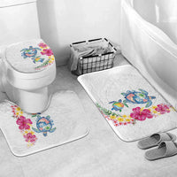 Hawaiian Abstract Art Turtles Bathroom Set with Plumeria and Hibiscus - Polynesian Pride