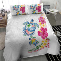 Hawaiian Abstract Art Turtles Bedding Set with Plumeria and Hibiscus - Polynesian Pride