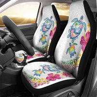 Hawaiian Abstract Art Turtles Car Seat Cover with Plumeria and Hibiscus - Polynesian Pride
