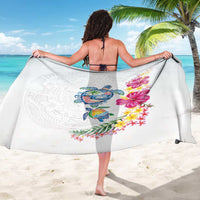 Hawaiian Abstract Art Turtles Sarong with Plumeria and Hibiscus LT03 - Polynesian Pride
