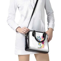 Hawaiian Abstract Art Turtles Shoulder Handbag with Plumeria and Hibiscus - Polynesian Pride