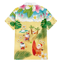 Hawaiian Mele Kalikimaka Family Matching Off The Shoulder Long Sleeve Dress and Hawaiian Shirt Tropical Plumeria and Lei Funny Santa Beach LT03 - Polynesian Pride