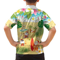 Hawaiian Mele Kalikimaka Family Matching Tank Maxi Dress and Hawaiian Shirt Tropical Plumeria and Lei Funny Santa Beach - Polynesian Pride