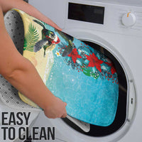 Hawaiian Mele Kalikimaka Bathroom Set Tropical Xmas Turtles Red Poinsettia Watercolor - Polynesian Pride