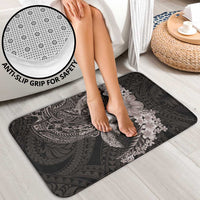 Hawaiian Plumeria and Hibiscus with Turtles Bathroom Set Polynesian Art Grayscale - Polynesian Pride