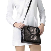 Hawaiian Plumeria and Hibiscus with Turtles Shoulder Handbag Polynesian Art Grayscale - Polynesian Pride
