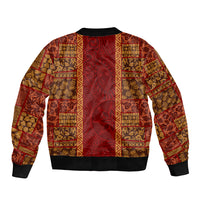 Hawaii Style Hibiscus and Tribal Element Fabric Patchwork Bomber Jacket LT03 - Polynesian Pride