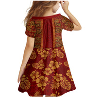 Hawaii Style Hibiscus and Tribal Element Fabric Patchwork Family Matching Mermaid Dress and Hawaiian Shirt LT03 - Polynesian Pride