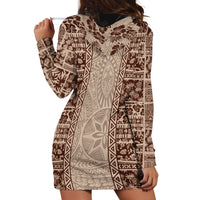 Hawaii Style Hibiscus and Tribal Element Fabric Patchwork Hoodie Dress Beige Version LT03 - Polynesian Pride