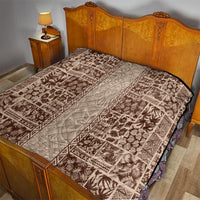 Hawaii Style Hibiscus and Tribal Element Fabric Patchwork Quilt Beige Version LT03 - Polynesian Pride