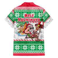 Hawaii Mele Kalikimaka Hawaiian Shirt Aloha Santa and Palm Tree Mix Kakau Pattern LT03 - Polynesian Pride
