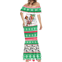Custom Hawaii Mele Kalikimaka Mermaid Dress Aloha Santa and Palm Tree Mix Kakau Pattern LT03 - Polynesian Pride