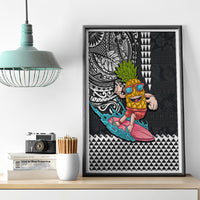 Hawaii Pineapple Surfing With Kakau Tribal Canvas Wall Art LT03 - Polynesian Pride