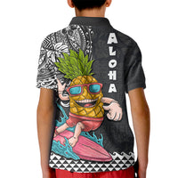 Hawaii Pineapple Surfing With Kakau Tribal Kid Polo Shirt LT03 - Polynesian Pride