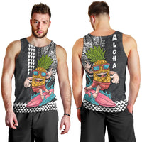 Hawaii Pineapple Surfing With Kakau Tribal Men Tank Top LT03 - Polynesian Pride