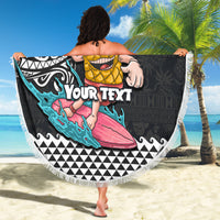 Hawaii Pineapple Surfing Kakau Tribal Personalised Beach Blanket LT03 - Polynesian Pride