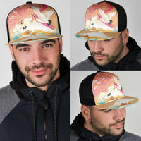 Hawaiian and Japanese Culture Together Mesh Trucker Cap Kakau Art Tattoo with Cranes and Sakura Spring Vibe - Polynesian Pride