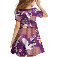 Hawaiian and Japanese Culture Together Family Matching Tank Maxi Dress and Hawaiian Shirt Purple Ohia Lehua Plumeria and Sakura Blooming - Polynesian Pride