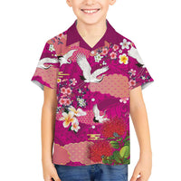 Hawaiian and Japanese Culture Together Hawaiian Shirt Pink Ohia Lehua Plumeria and Sakura Blooming LT03 - Polynesian Pride