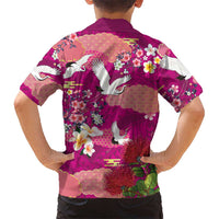 Hawaiian and Japanese Culture Together Hawaiian Shirt Pink Ohia Lehua Plumeria and Sakura Blooming LT03 - Polynesian Pride