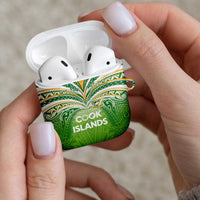 Cook Islands Rugby League AirPods Case Tatau Tribal Motifs-Light Green Color LT03 - Polynesian Pride