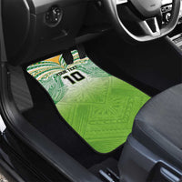 Custom Cook Islands Rugby League Car Mats Tatau Tribal Motifs-Light Green Color - Polynesian Pride