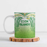 Custom Cook Islands Rugby League Ceramic Mug Tatau Tribal Motifs-Light Green Color LT03 Green - Polynesian Pride