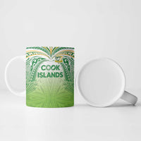 Custom Cook Islands Rugby League Ceramic Mug Tatau Tribal Motifs-Light Green Color LT03 - Polynesian Pride
