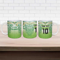 Custom Cook Islands Rugby League Ceramic Mug Tatau Tribal Motifs-Light Green Color LT03 - Polynesian Pride