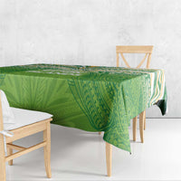 Cook Islands Rugby League Tablecloth Tatau Tribal Motifs-Light Green Color LT03 - Polynesian Pride