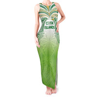 Custom Cook Islands Rugby League Tank Maxi Dress Tatau Tribal Motifs-Light Green Color - Polynesian Pride