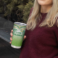 Custom Cook Islands Rugby League Tumbler Cup Tatau Tribal Motifs-Light Green Color - Polynesian Pride